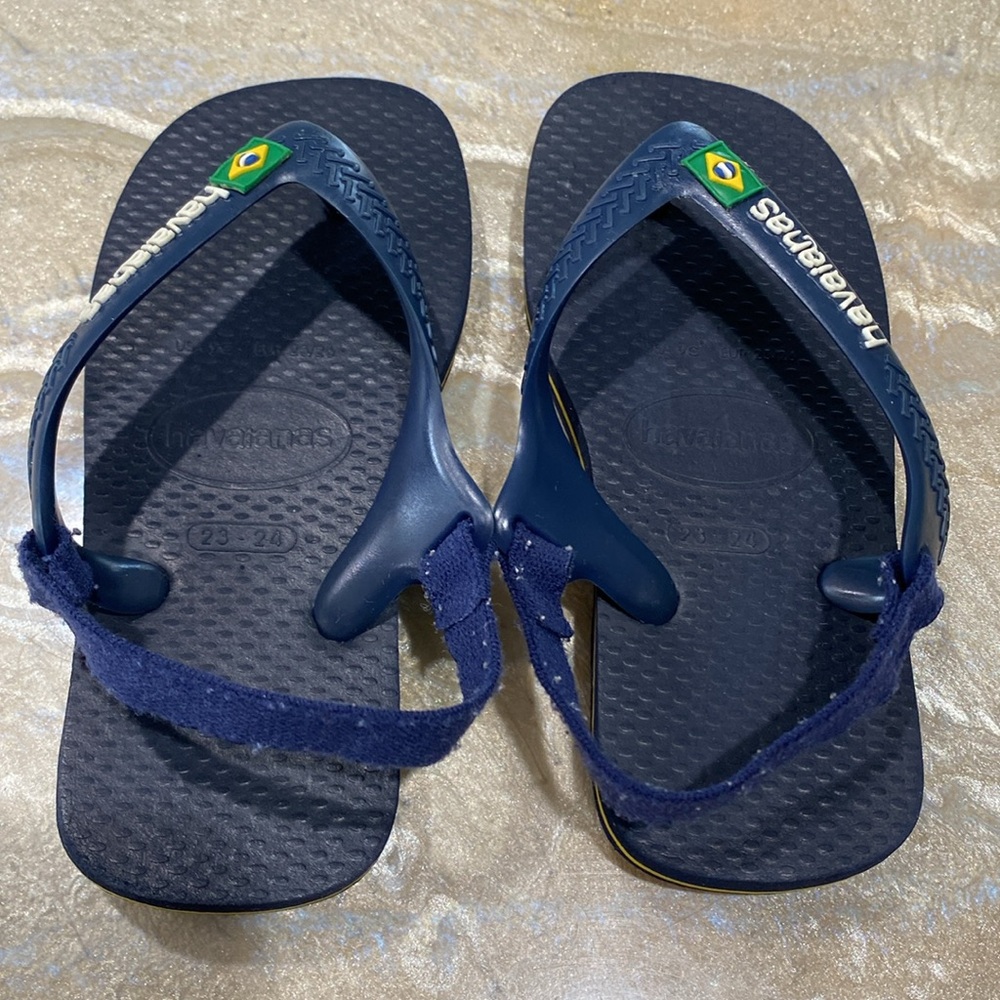 Havaianas Blue Flip Flops Baby Toddlers Boy Size USA 9C / 23-24 - Picture 10 of 11